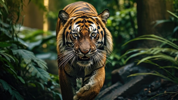 Photo portrait of a sumatran tiger