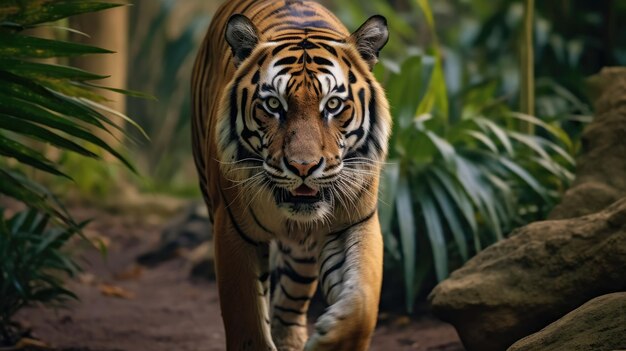 Foto ritratto di una tigre di sumatra