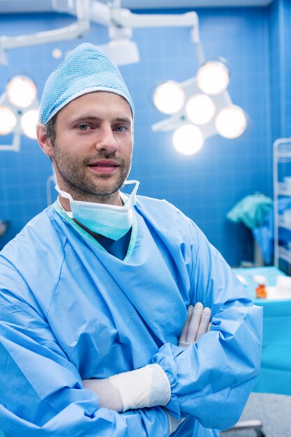 Portrait of surgeon standing in operation room