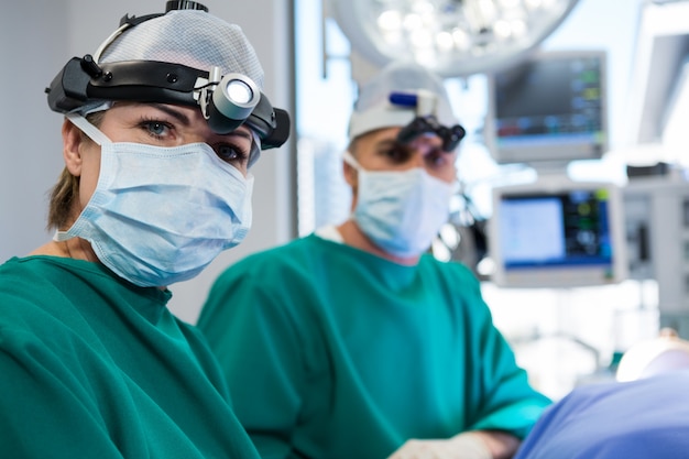 Portrait of surgeons in operation theater