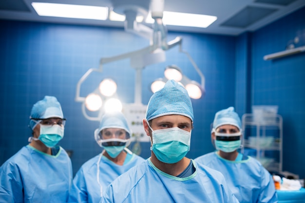 Portrait of surgeons standing in operation room