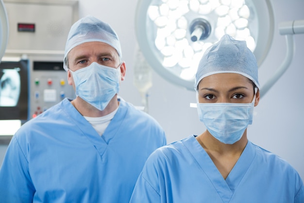 Portrait of surgeons wearing surgical mask