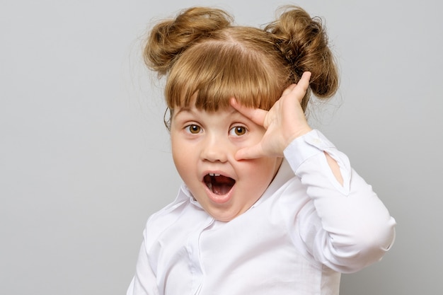 Portrait of surprised little girl