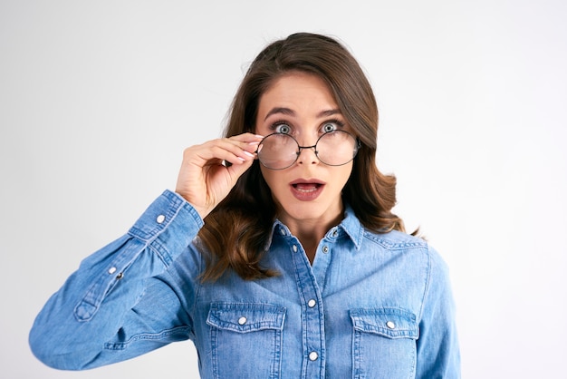 Portrait of surprised with glasses