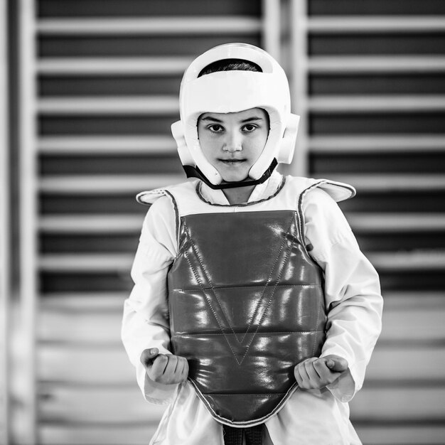 Photo portrait of tae kwon do boy