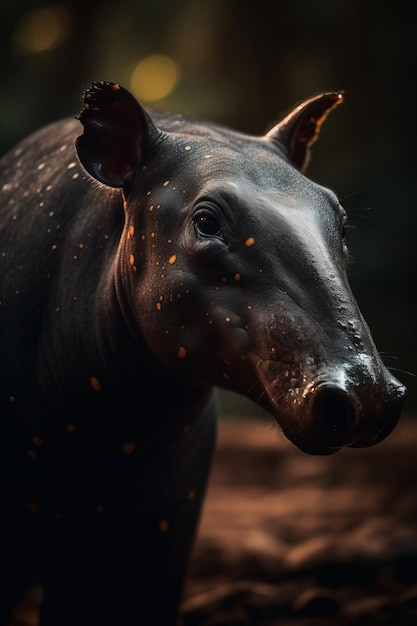 Portrait of Tapir Dramatic and Cinematic Lighting Photography Generative AI