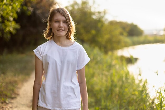 Portrait of a teenage girl in nature