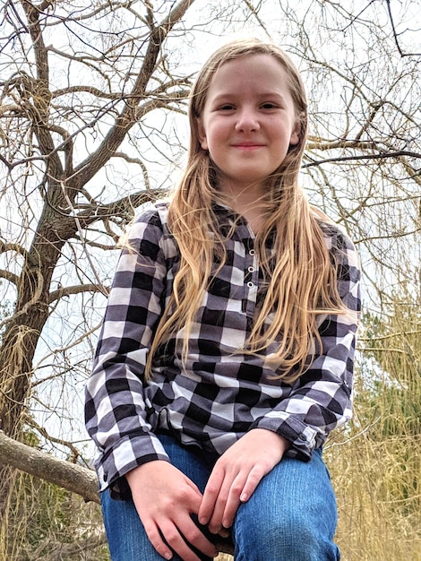 Portrait of a teenage girl smiling