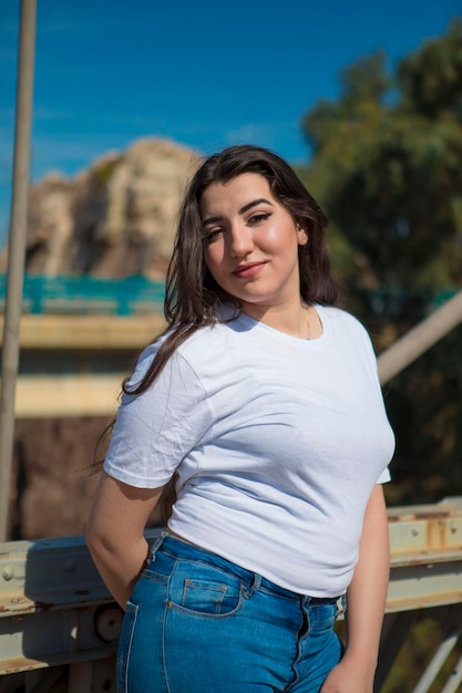 Portrait of teenage girl standing outdoors