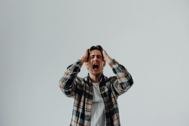 Photo portrait of a tense man