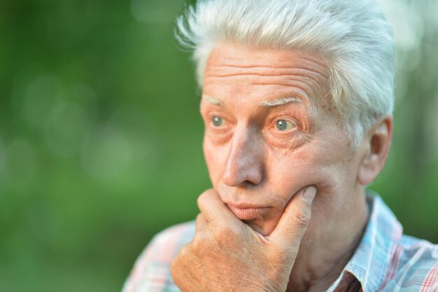 Portrait of thoughtful senior man