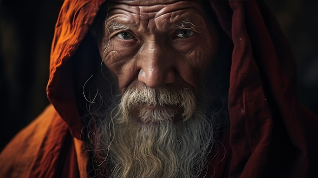 Портрет тибетского старшего монаха