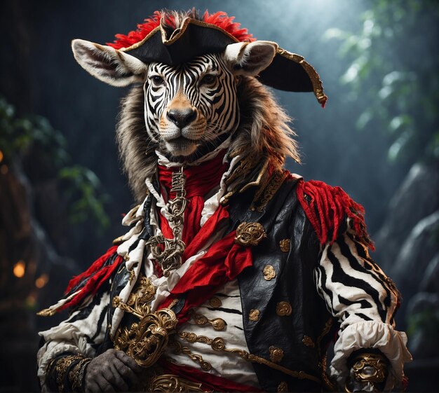 Portrait of a tiger as a pirate Fantasy fantasy