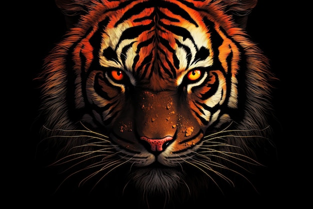 Portrait of a tiger with hypnotizing look Generative AI