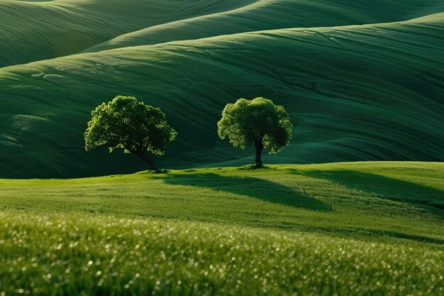 Photo portrait of tree on hill in beautiful tuscany landscape