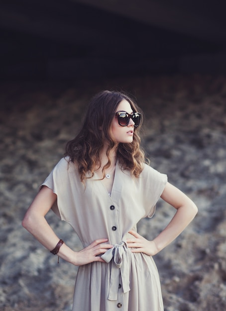 Portrait of trendy casual young woman