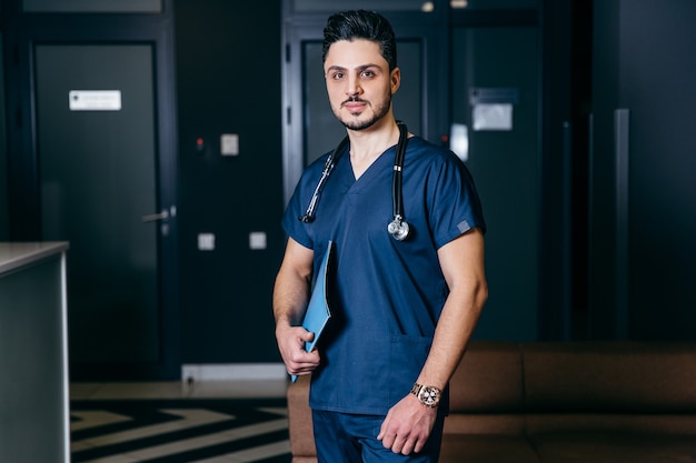 Portrait of turkish or arabian male nurse