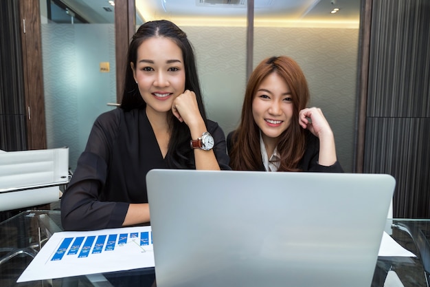 Portrait of Two Asian young Businesswoman