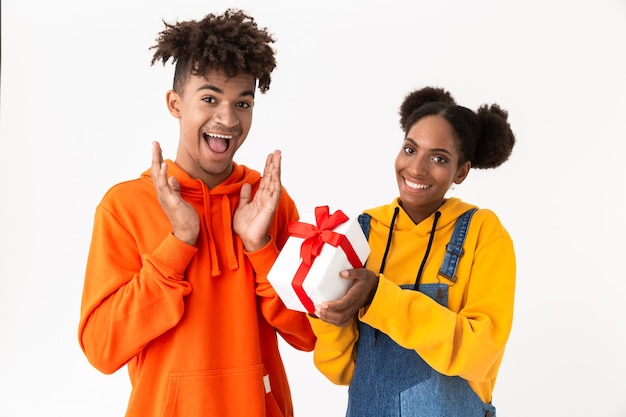 Portrait of a two cheerful young couple