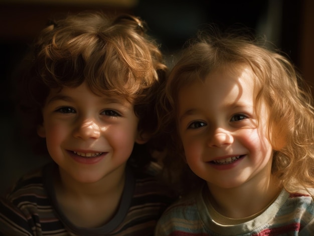 Portrait of two happy children