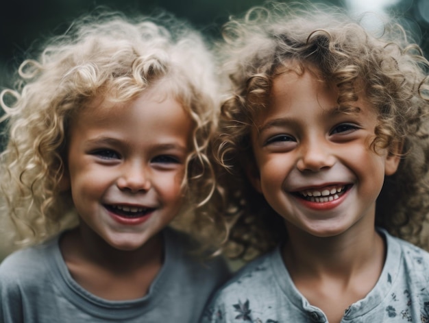 Portrait of two happy children