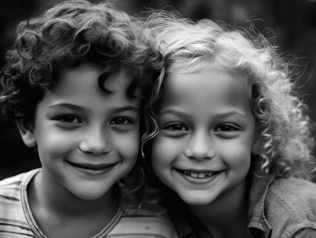 Portrait of two happy children