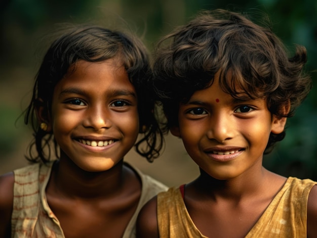 Portrait of two happy children