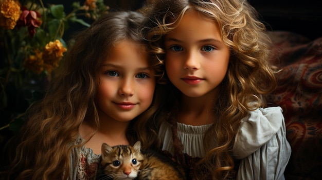 portrait of two little girls