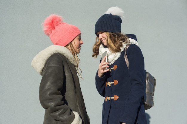 Portrait of two teenage girls