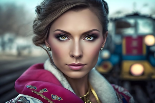 Portrait of a ukrainian woman neural network ai generated