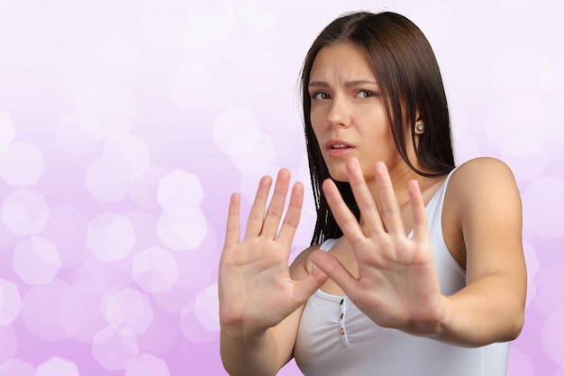 Portrait of unhappy young woman