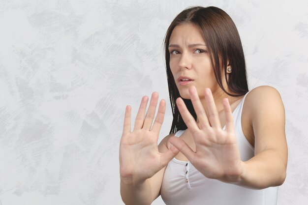 Portrait of unhappy young woman