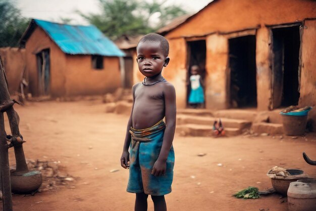 Portrait of an unidentified boy in the village in the african village portrait of an unidentified bo