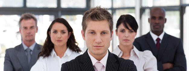 Portrait of a united business team looking at the camera