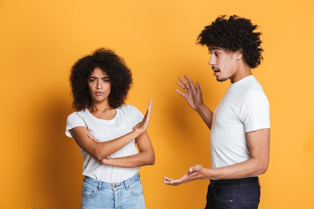 Portrait of an upset afro american couple