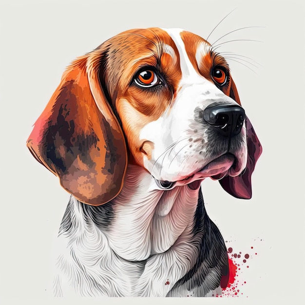Portrait of very funny beagle dog magnificent picture colorful art Generative AI AIG15
