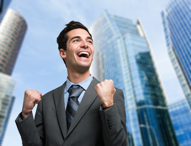 Portrait of a very happy businessman