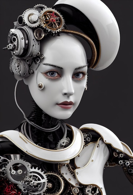 portrait of a victorian steampunk robot artistic abstract steampunk fantasy