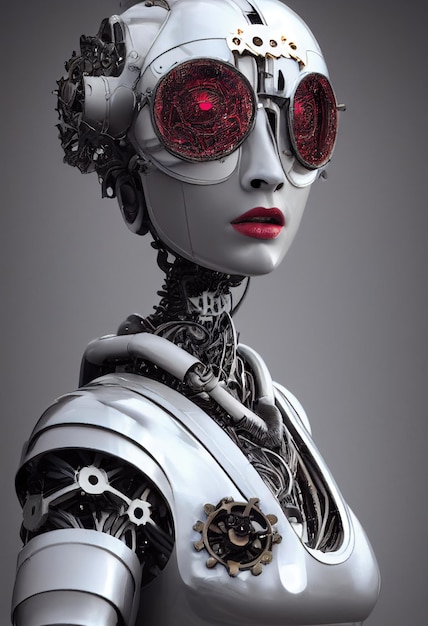 portrait of a victorian steampunk robot artistic abstract steampunk fantasy