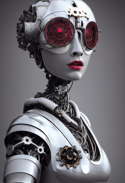 Portrait of a Victorian steampunk robot Artistic abstract steampunk fantasy