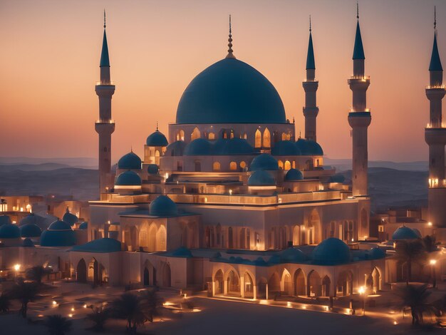 Portrait view of a mosque