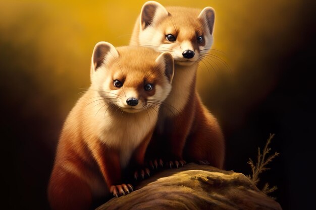 Portrait of weasels