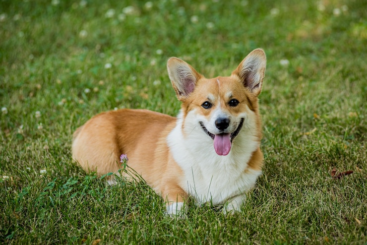 Photo portrait of welsh corgi pembroke in the city park