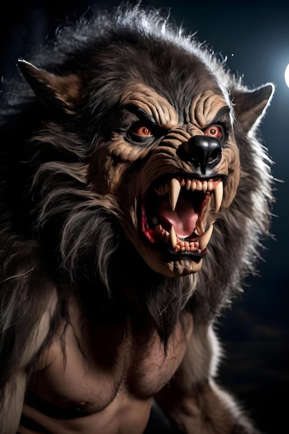 Portrait of a werewolf Halloween concept