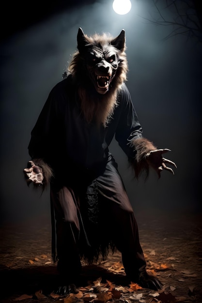 Portrait of a werewolf Halloween concept