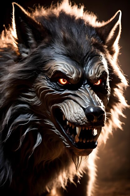 Portrait of a werewolf halloween concept