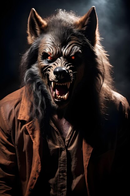 Portrait of a werewolf Halloween concept