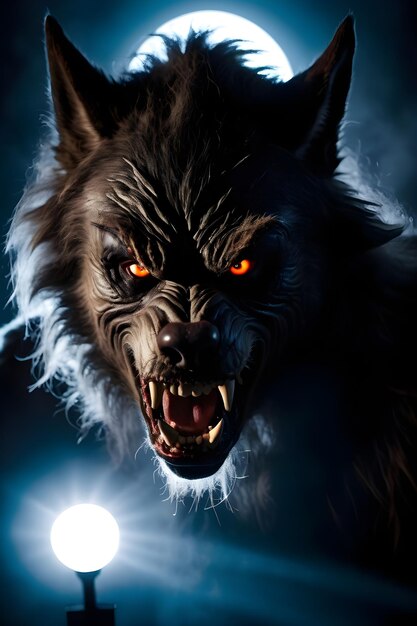 Portrait of a werewolf Halloween concept