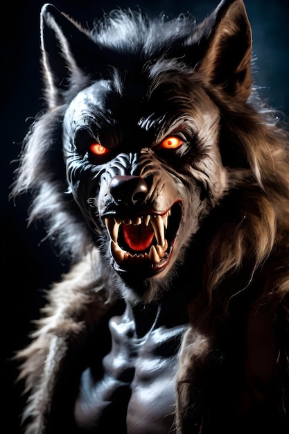 Portrait of a werewolf Halloween concept