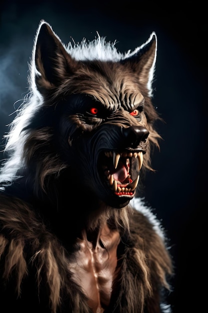 Portrait of a werewolf Halloween concept